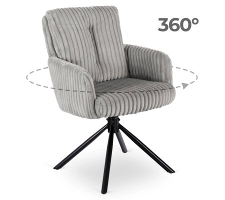 Обідній стілець поворотний Mebel Elit JUNE Velvet Сірий