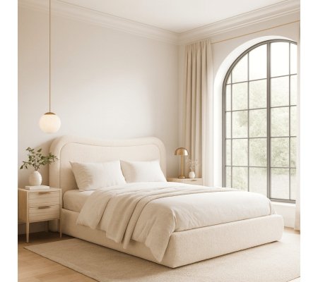 Ліжко Mebel Elit HAGA Boucle 160x200 см Кремовий