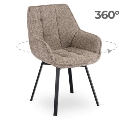 Обеденный стул поворотный Mebel Elit LUNA Boucle Коричневый