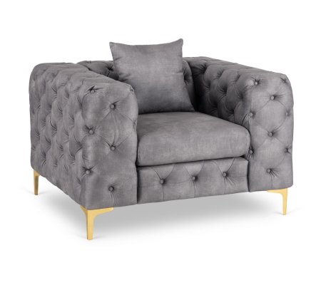 Кресло мягкое Mebel Elit SORRENTO 1S Welur Серый