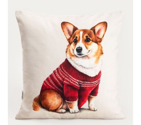 Декоративная наволочка Homla CORGI 45х45 см Принт, фото Декоративная наволочка Homla CORGI 45х45 см Принт