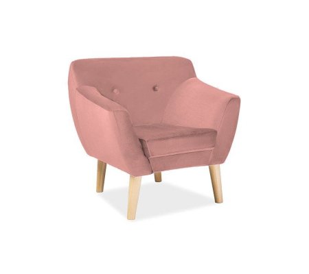Кресло мягкое Signal Bergen 1 Welur Розовый, фото Кресло мягкое Signal Bergen 1 Welur Розовый