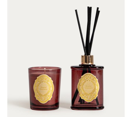 Ароматичний дифузор и свеча Homla ORNAMENTS Frosted Cranberry 50 мл + 70 г Бордовый