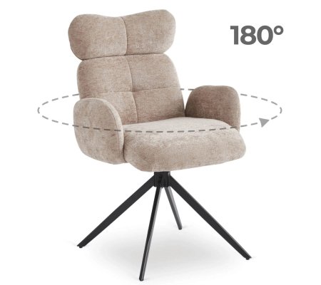 Обеденный стул поворотный Mebel Elit ALVARO Boucle Бежевый