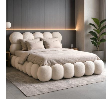 Кровать Mebel Elit ANKARA Boucle 140x200 см Кремовый