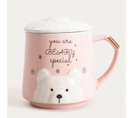 Кружка с крышкой Homla EVERE 400 мл Розовый