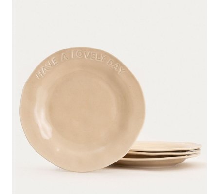Набір десертних тарілок Homla ISERNIA 20 см 4 шт Бежевий