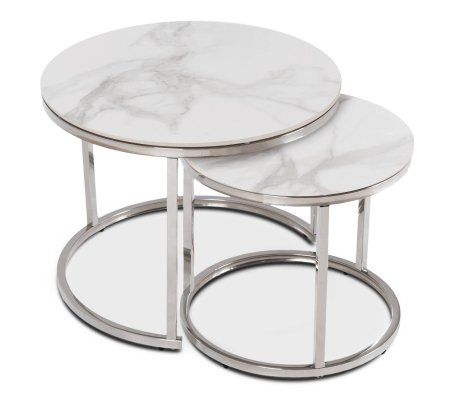 Комплект журнальных столов Mebel Elit AMARA Marmur 2 шт Белый