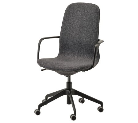 IKEA Офисное кресло LANGFJALL Темно-серый (ИКЕА ЛАНГФЬЯЛЛ)