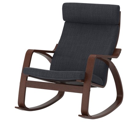 IKEA Кресло-качалка POANG Темно-серый (ИКЕА ПОАНГ)