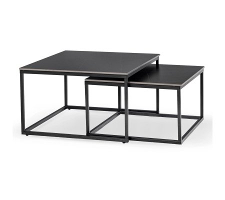 Комплект журнальних столів Mebel Elit TENOR Ceramic Marmur 2 шт Чорний