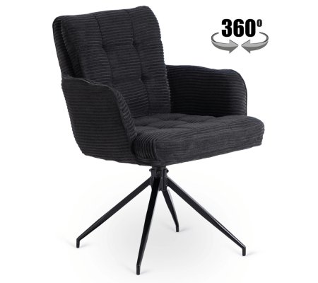 Обеденный стул поворотный Mebel Elit AKITA Velvet Черный, фото Обеденный стул поворотный Mebel Elit AKITA Velvet Черный