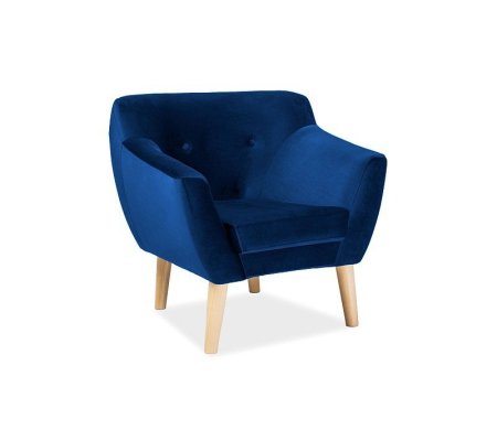 Кресло мягкое Signal Bergen 1 Welur Синий, фото Кресло мягкое Signal Bergen 1 Welur Синий
