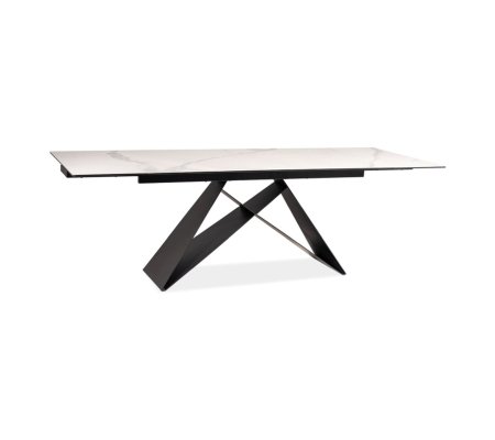 Раскладной обеденный стол Signal WESTIN III 160 Ceramic Marmur Белый