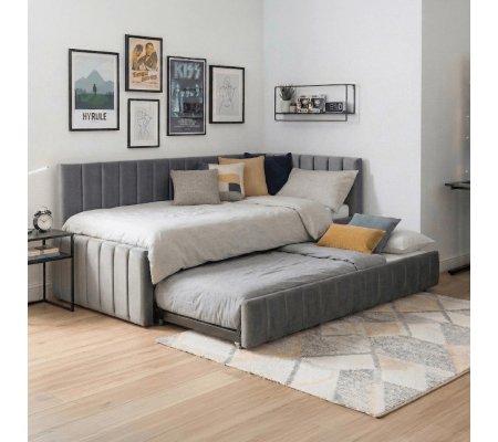 Раскладная кушетка Mebel Elit VILLEMO Welur 90x200 см Серый