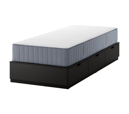 IKEA Кровать с матрасом NORDLI 90х200 см Антрацит (ИКЕА НОРДЛИ)
