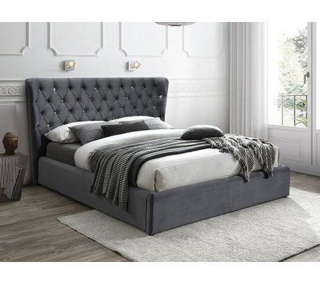 Кровать Signal CARVEN Welur 160х200 см Серый