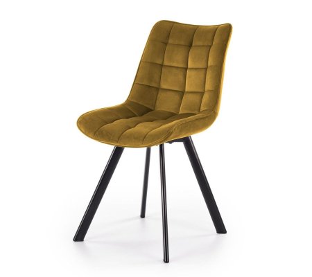 Обідній стілець Halmar K-332 Welur Гірчичний, фото Обідній стілець Halmar K-332 Welur Гірчичний