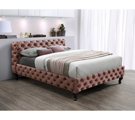 Кровать Signal HERRERA Welur 160x200 см Античный розовый