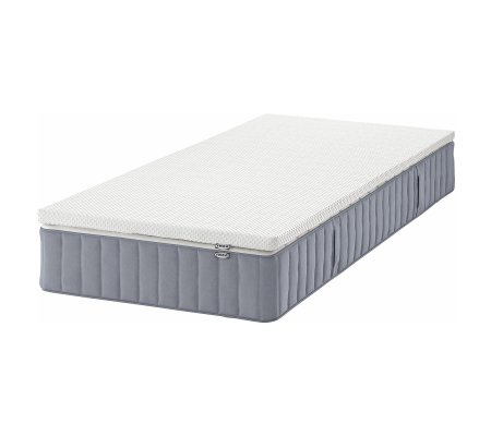 IKEA Пружинный матрас средней жесткости с топером VALEVAG 90x200 см Голубой (ИКЕА ВАЛЕВАГ)
