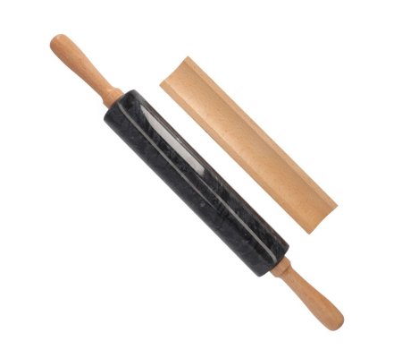 Мармурова качалка для тіста з підставкою Homla MARBLE 45 см Чорний