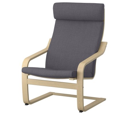 IKEA Кресло-качалка POANG Темно-серый (ИКЕА ПОАНГ)