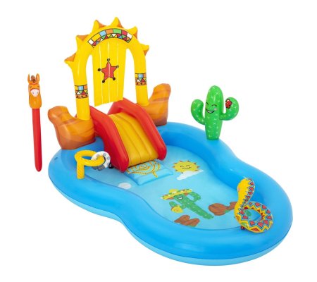Надувной детский бассейн Bestway 53118 WILD WEST PARK 264х188х15 см Принт