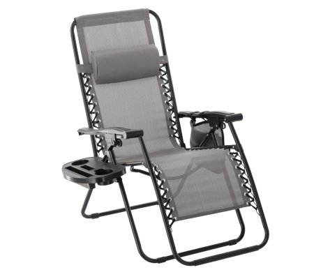 Складной шезлонг Garden Line LEZ5758 Серый