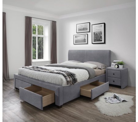 Кровать Halmar MODENA Welur 160х200 см Серый