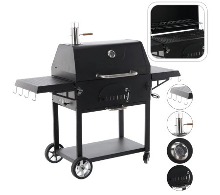 Угольный гриль с чугунной решеткой Garden Line VULCANO Черный