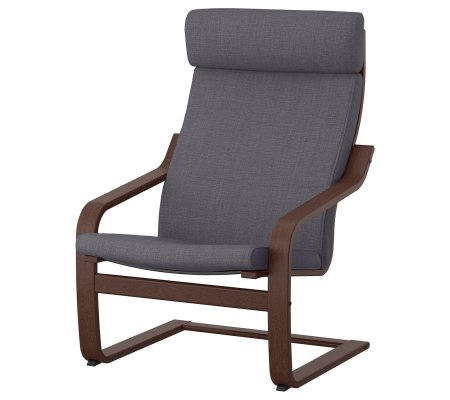 IKEA Кресло-качалка POANG Темно-серый (ИКЕА ПОАНГ)