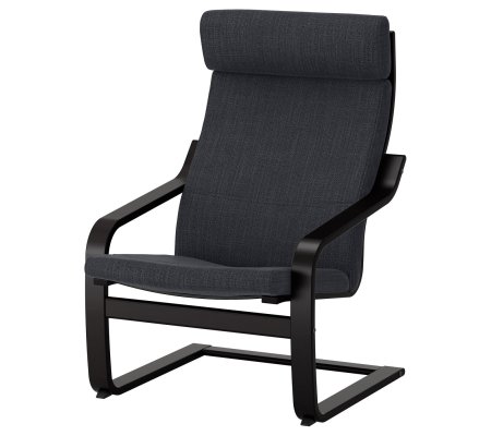 IKEA Кресло-качалка POANG Темно-серый (ИКЕА ПОАНГ)