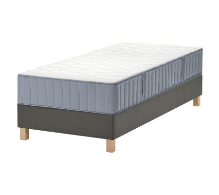 IKEA Кровать с матрасом LYNGOR 90x200 см Темно-серый (ИКЕА ЛИНГОР)