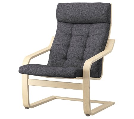 IKEA Кресло-качалка POANG Темно-серый (ИКЕА ПОАНГ)