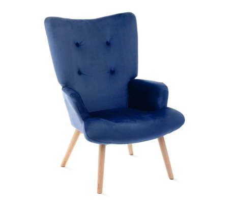 Крісло м'яке Homla MOSS Welur Темно-синій, фото Крісло м'яке Homla MOSS Welur Темно-синій