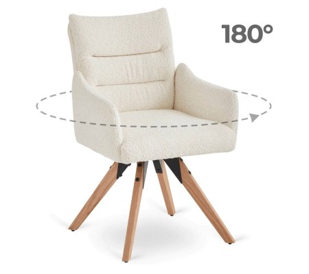 Обеденный стул поворотный Mebel Elit WILLA Boucle Кремовый