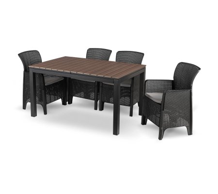 Комплект садових меблів Mebel Elit ARGOS FRESNO 4 Чорний