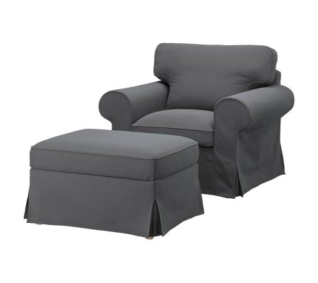 IKEA Крісло м'яке з підставкою EKTORP Темно-сірий (ИКЕА ЭКТОРП)