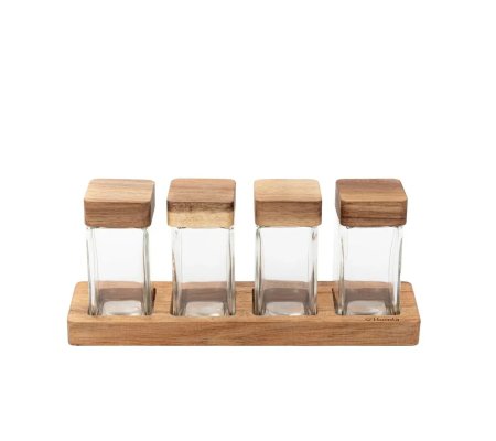 УЦЕНКА Набор емкостей для специй Homla MOOKA 120 мл 4 шт Дерево