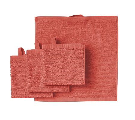 IKEA Набір рушників для обличчя VAGSJON 30х30 см 4 шт Оранжево-червоний (ИКЕА ВАГСЁН)