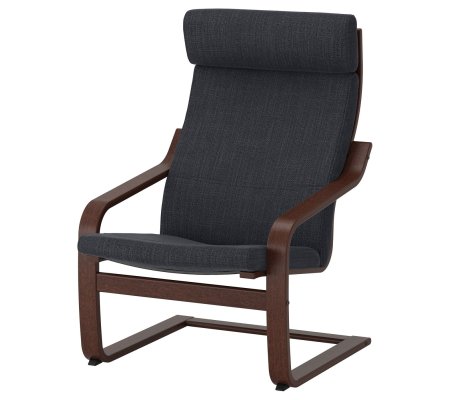 IKEA Кресло-качалка POANG Темно-серый (ИКЕА ПОАНГ)