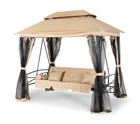 Садовые качели с москитной сеткой Mebel Elit CARMEN 237x150x256 см Бежевый