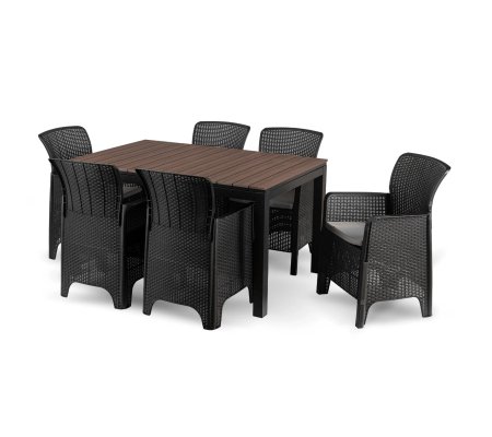 Комплект садових меблів Mebel Elit ARGOS FRESNO 6 Чорний