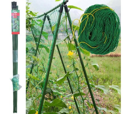 Садовая опора с сеткой для вьющихся растений Garden Line 1,5 м, ø11 мм Зеленый