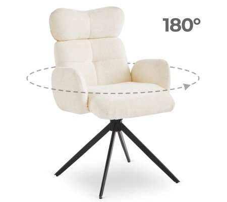 Обідній стілець поворотний Mebel Elit ALVARO Boucle Кремовий