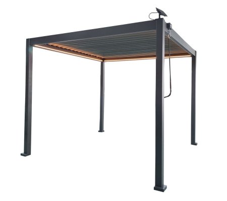 Пергола с LED подсветкой Garden Line 3x3 м Серый