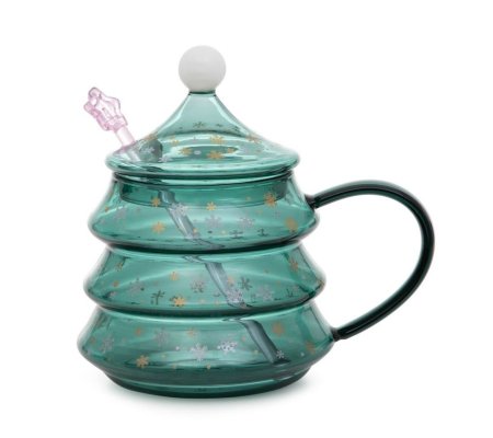 Кружка с крышкой и палочкой Homla BENICA 400 мл Зеленый, фото Кружка с крышкой и палочкой Homla BENICA 400 мл Зеленый