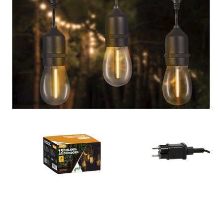 Декоративная гирлянда Garden Line 15 LED 3+15 м Теплый-белый