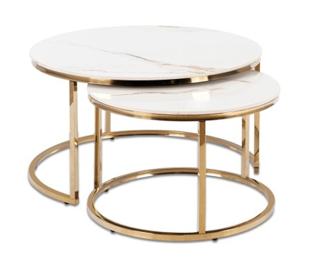 Комплект журнальных столов Mebel Elit MILANO Marmur 2 шт Белый