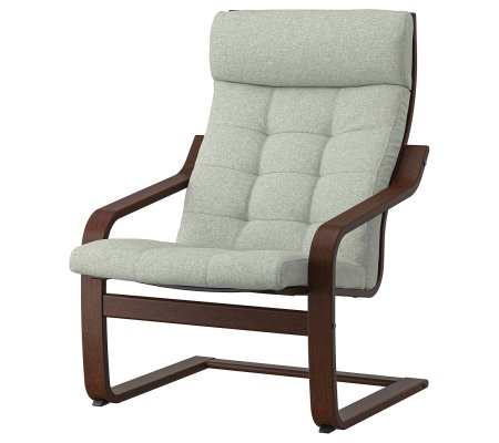 IKEA Кресло-качалка POANG Светло-зеленый (ИКЕА ПОАНГ)